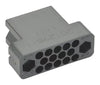 RACK and PANEL CONNECTOR/Female block, 14 position, panel mount,201298-1