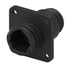 CIRCULAR CONNECTOR/Male, 4 position, panel mount, flange with mounting holes, straight angle, threaded,206061-1