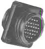 CIRCULAR CONNECTOR/Male, 28 position, panel mount, flange with mounting holes, straight angle, threaded,206127-1