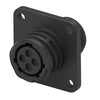 CIRCULAR CONNECTOR/4 position, female, shell size 11, panel mount, UL 94 V-0 flammability rating, thermoplastic material, threaded, straight angle, flange with mounting holes, 5/8-24 thread size. CPC series 1.,206430-1