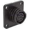 CIRCULAR CONNECTOR/8 position, female, shell size 11, panel mount, UL 94 V-0 flammability rating, thermoplastic material, threaded, straight angle, flange with mounting holes, 5/8-24 thread size. CPC series 2.,206433-1