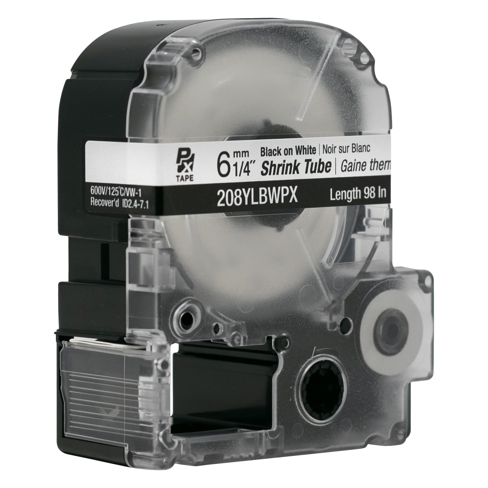 1/4 x 98 in, 6–18 AWG, Black on White,208YLBWPX