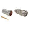 TNC CONNECTOR/Male, plug, dual crimp, 50 Ohms, 11 GHz, straight, nickel. For use with RG-8, RG-8A, RG-213.,225555-7
