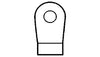 RING TERMINAL/9.53 mm stud/tab size, not insulated, tin plating, copper material, 7.11 mm maximum bundle diameter. For use with 4 gauge wire.,321121