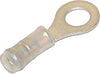 RING TERMINAL/#8 stud/tab size, female, insulated, tin plating, copper material, nylon insulation, 300 VAC. For use with 24-20 gauge wire.,323989