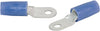 RING TERMINAL/#10 stud/tab size, female, insulated, blue, tin plating, copper material, nylon insulation. For use with 6 gauge wire.,324046