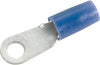 RING TERMINAL/6.35 mm stud/tab size, female, insulated, blue, tin plating, copper material, nylon insulation. 324 series. For use with 6 gauge wire.,324047