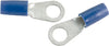RING TERMINAL/9.53 mm stud/tab size, female, insulated, blue, tin plating, copper material, nylon insulation. For use with 6 gauge wire.,324049