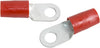 RING TERMINAL/9.53 mm stud/tab size, female, insulated, red, tin plating, copper material, nylon insulation. 324 series. For use with 2 gauge wire.,324054