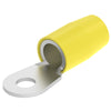 RING TERMINAL/9.53 mm stud/tab size, female, insulated, yellow, tin plating copper material, nylon insulation. 324 series. For use with 2/0 gauge wire.,324084