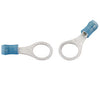 RING TERMINAL/7.94 mm stud/tab size, female, insulated, blue, tin plating, copper material, nylon insulation, 300 VAC. For use with 16-14 gauge wire.,328998