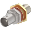 BNC CONNECTOR/Side 1: female, side 1: female, 50 ohms, nickel shell plating, silver contact plating, straight, rubber gasket, bulkhead.,330024
