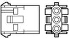CONNECTOR/3 position, female, free hanging/panel mount, 600 V, 19 a. Mate-N-Lok series.,350767-1