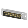 D CONNECTOR/25 position, male, through hole termination, straight angle, 2 rows, 3 (B) shell size, brass material, polybutylene terephthalate (PBT) insulation, 2.77 mm pitch. ROHS compliant.,5-747912-4