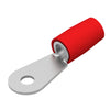 RING TERMINAL/Female, insulated, red, stud/tab size: #8. For use with 8 gauge wire.,53041