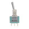 TOGGLE SWITCH/SPDT (single pole double throw), ON-NONE-ON, hole mount, terminal seal, gold flash over silver plating.,MTA-106D