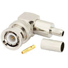 PE4345 Right Angle BNC Connector | 50Ω, Crimp/Solder,PE4345