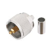 PE44053 UHF Male Connector | 50Ω, Crimp/Solder Attachment, RG55, RG141, RG142, RG223, RG400,PE44053