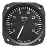 UMA Tachometer | 3-1/8 in, 0–3500 RPM, 2 pulse/rev, Black & White Dial, TSO,T19801102
